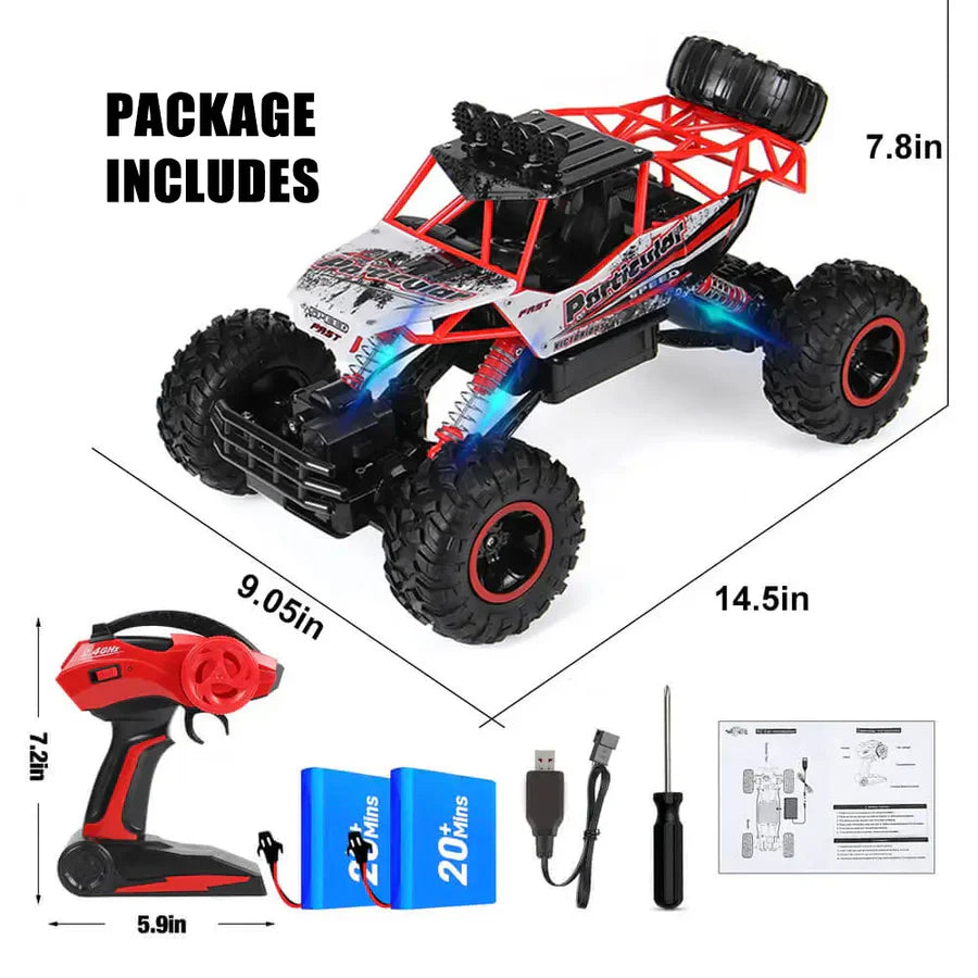 4WD Remote Control Truck with Dual Motors and Two Rechargeable Batteries