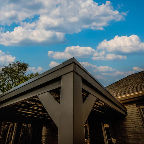 Urban Shade 12x9.5 Steel Outdoor Gazebo Black Modern Frame, Patio Shelter