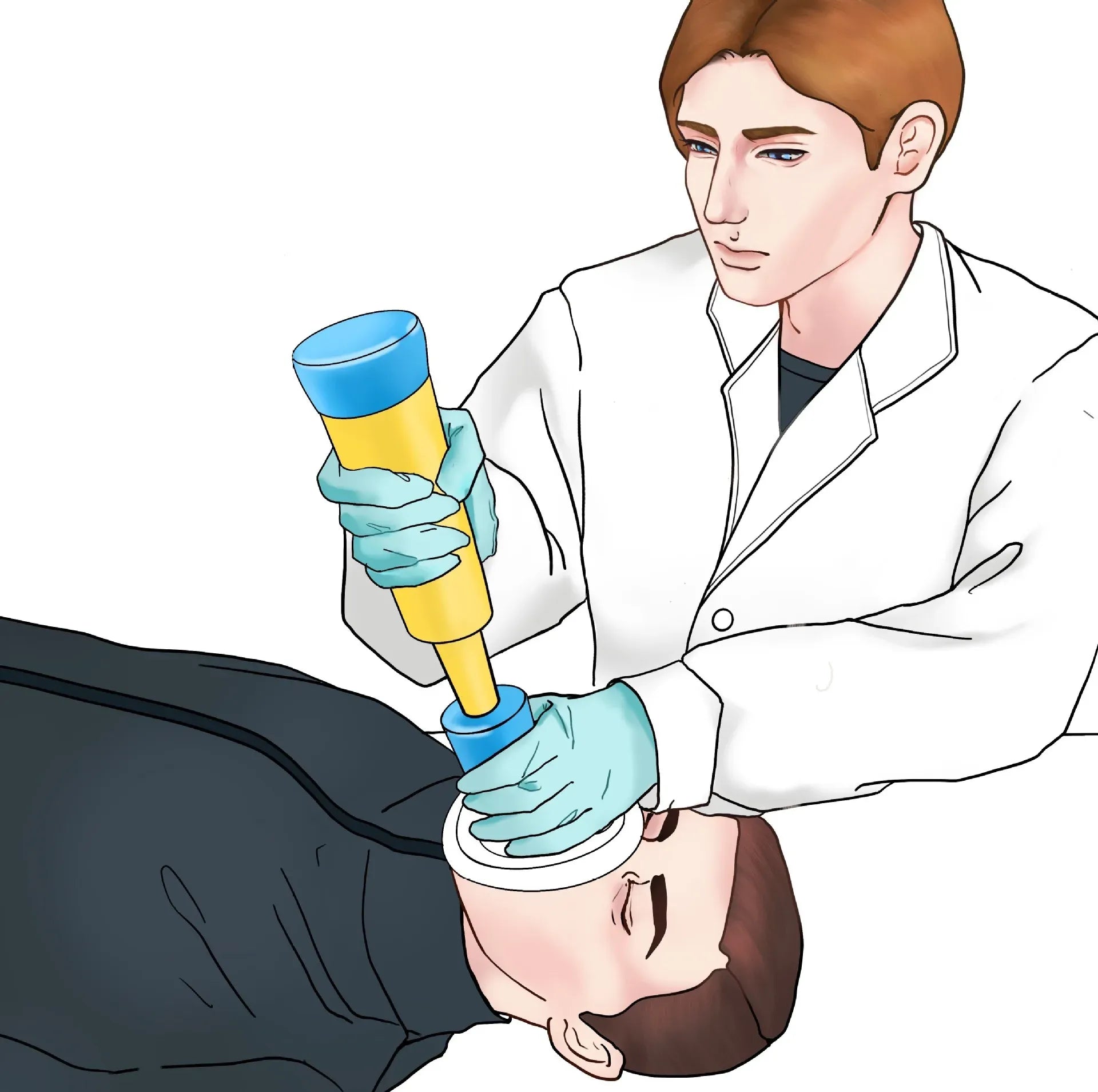 Airway Blockage Removal Device with Spring Loaded Plunger and Airtight Seal