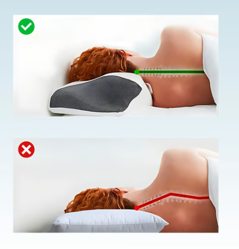 Memory Foam Cervical Pillow with Contoured Support and Breathable Cover, Multi-Position Design