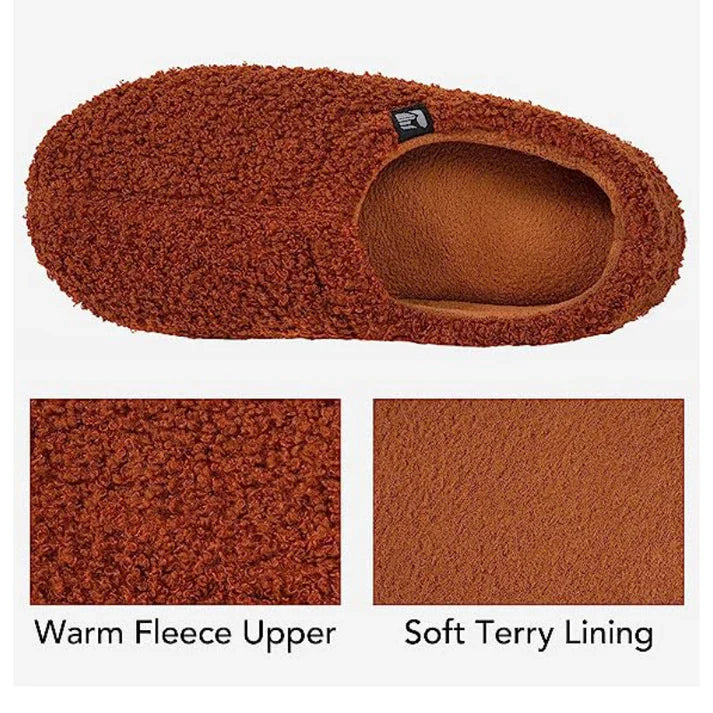 Fleece Slipper with Memory Foam Cushioning and Closed Back Heel Grip
