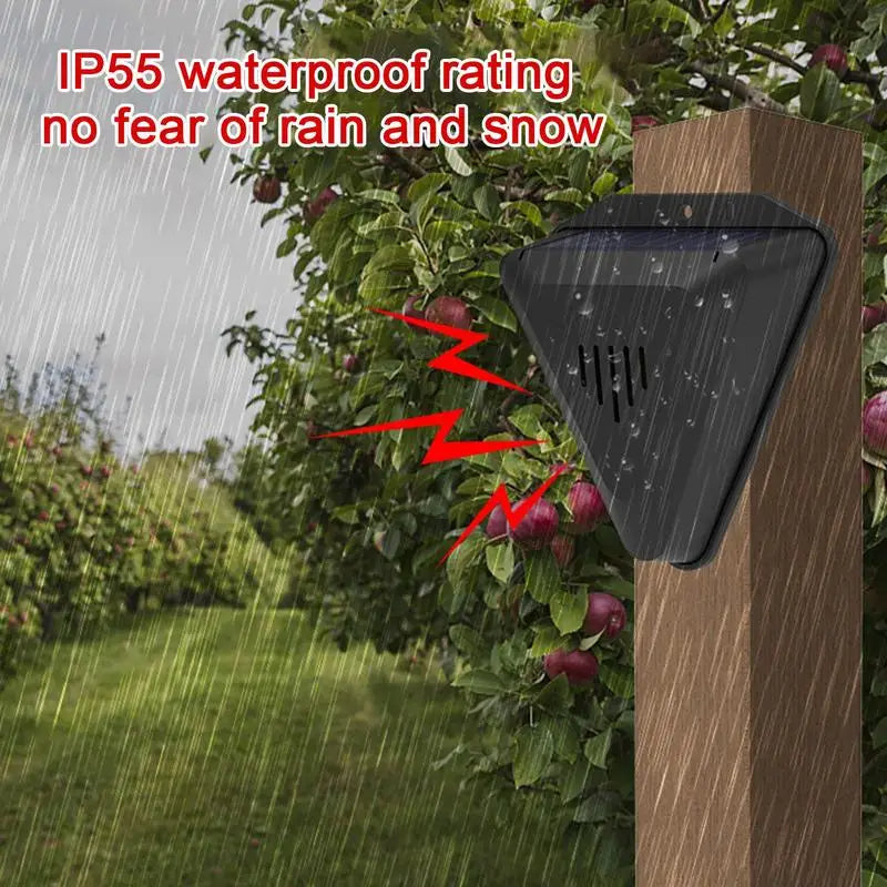 Solar Powered Bird Repeller with 13 Predator Sounds and Automatic Day Night Cycle