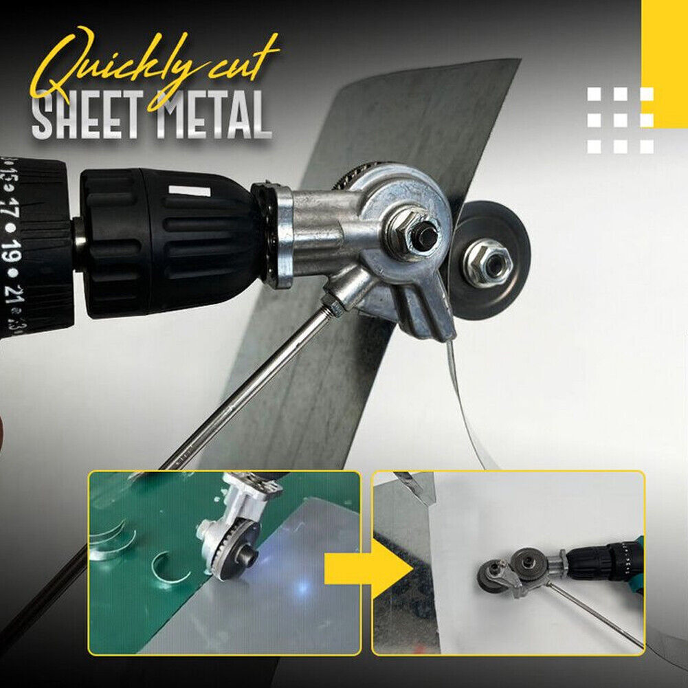 Metal Sheet Drill Cutter Attachment with Blade Guard and Ergonomic Grip
