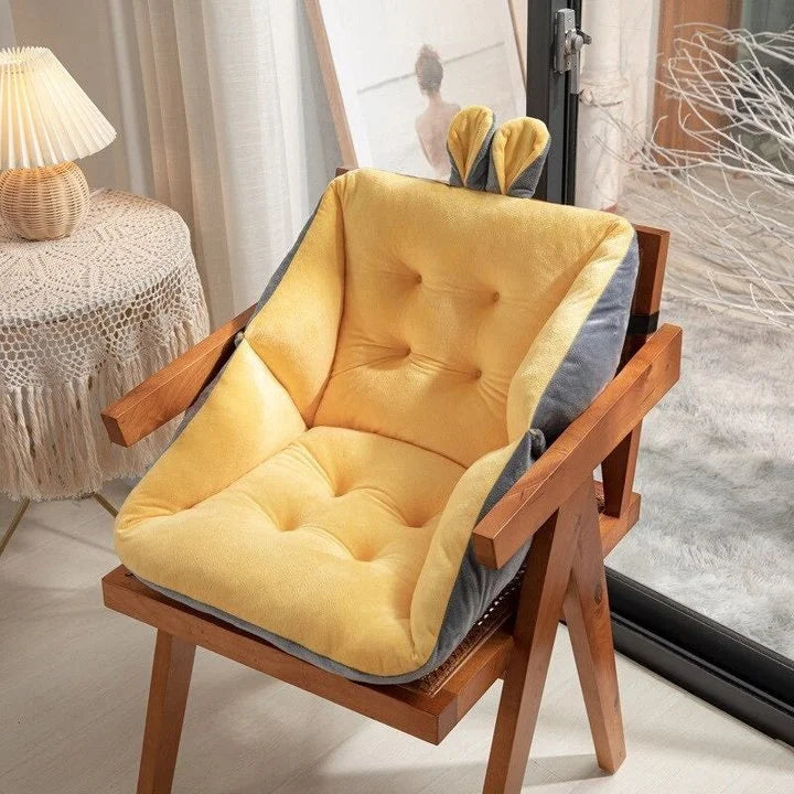 Seat Cushion with Lumbar Support and Non-Slip Base, Machine Washable Cover