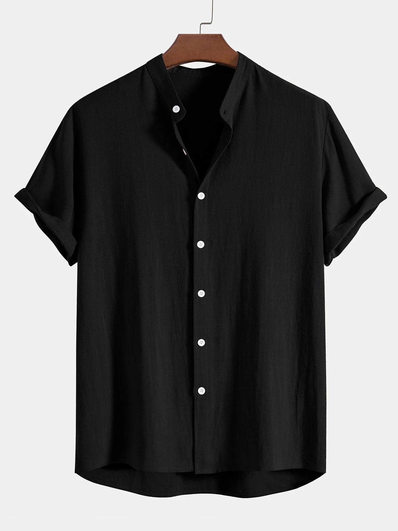 Lightweight Linen Set with Short Sleeve Shirt and Tailored Pants for Summer