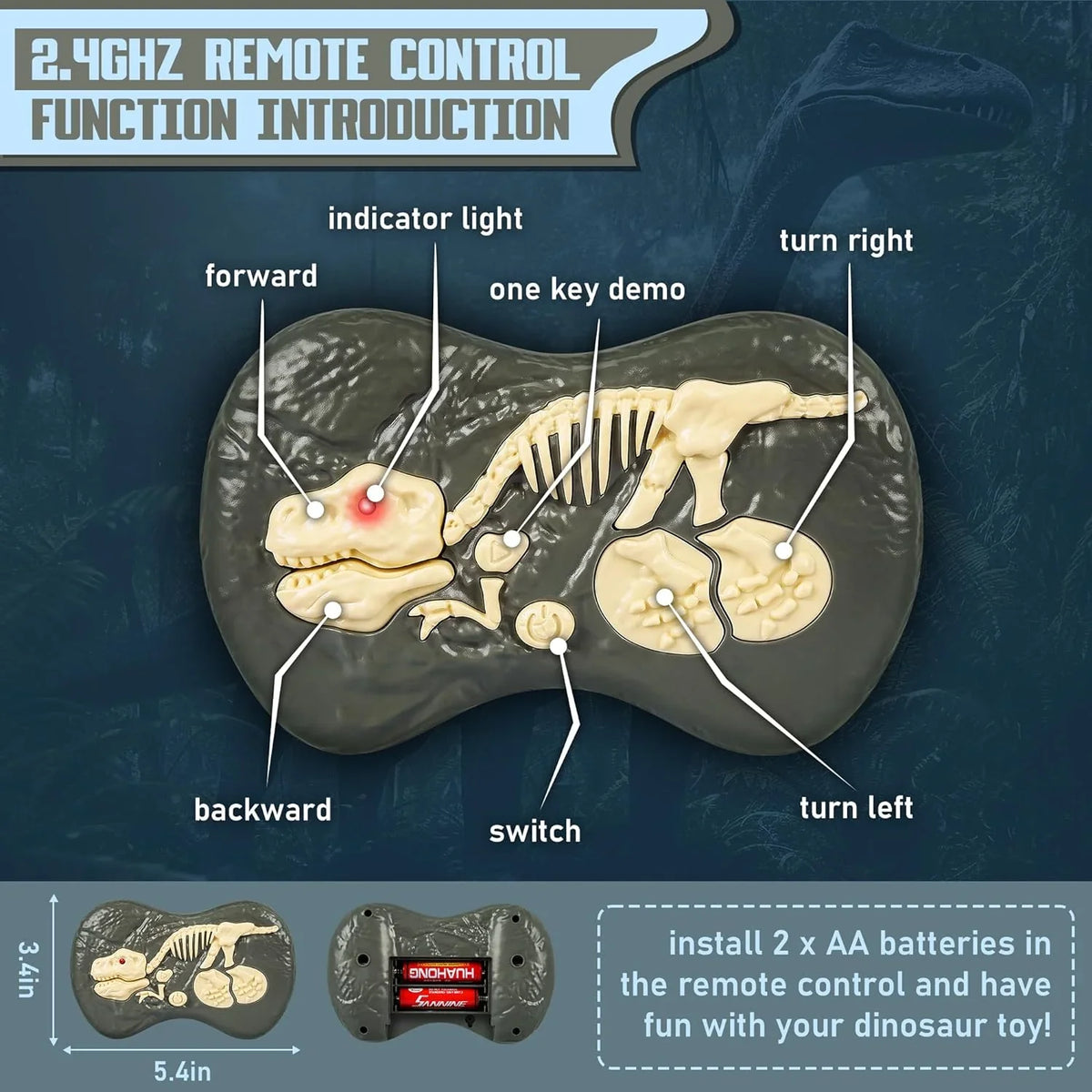 Walking Velociraptor Dinosaur Toy with Remote Control and Sound Effects
