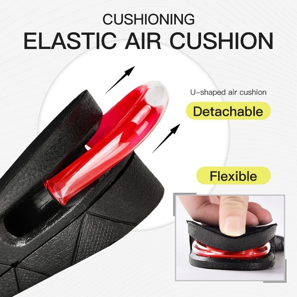 Adjustable Height Insoles with Shock Absorption and Moisture Wicking, Sizes 4.5-9