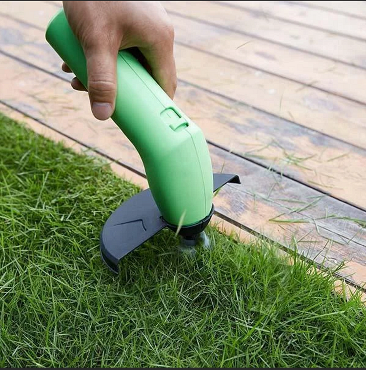 Cordless Grass Cutter with Adjustable Extension Pole and Debris Shield