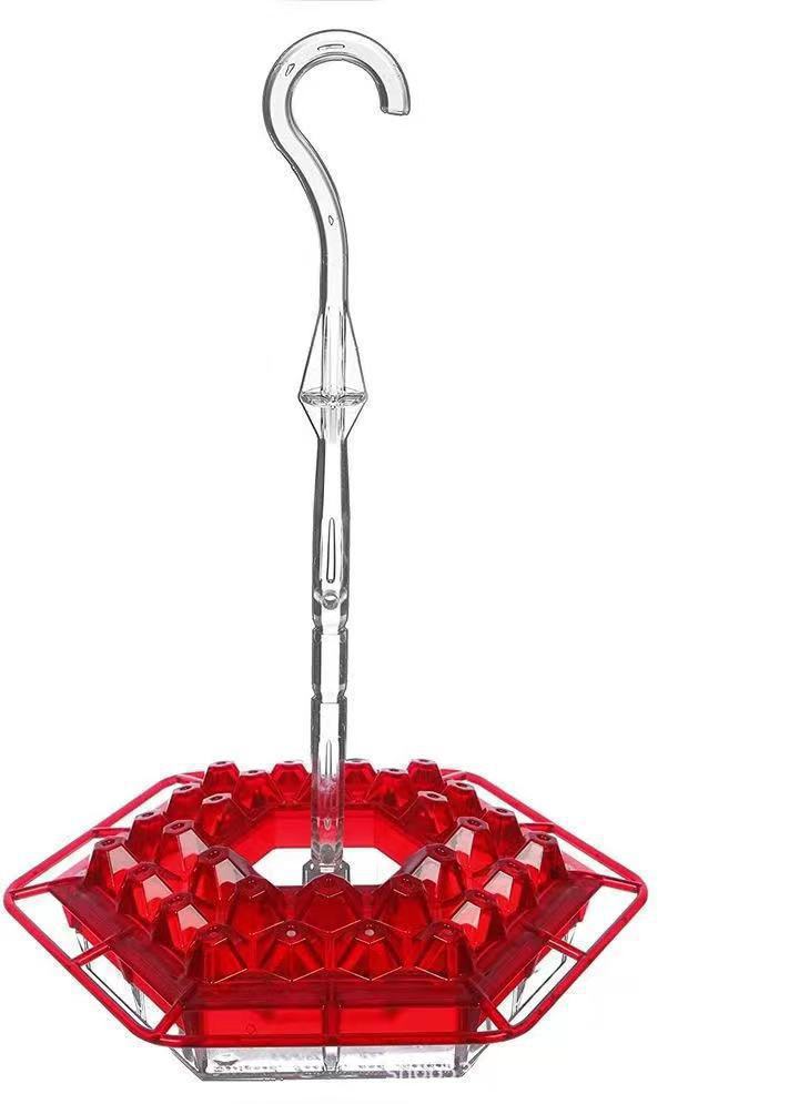 Diamond Shaped Hummingbird Feeder with Bee Blocking Ports and Raised Design