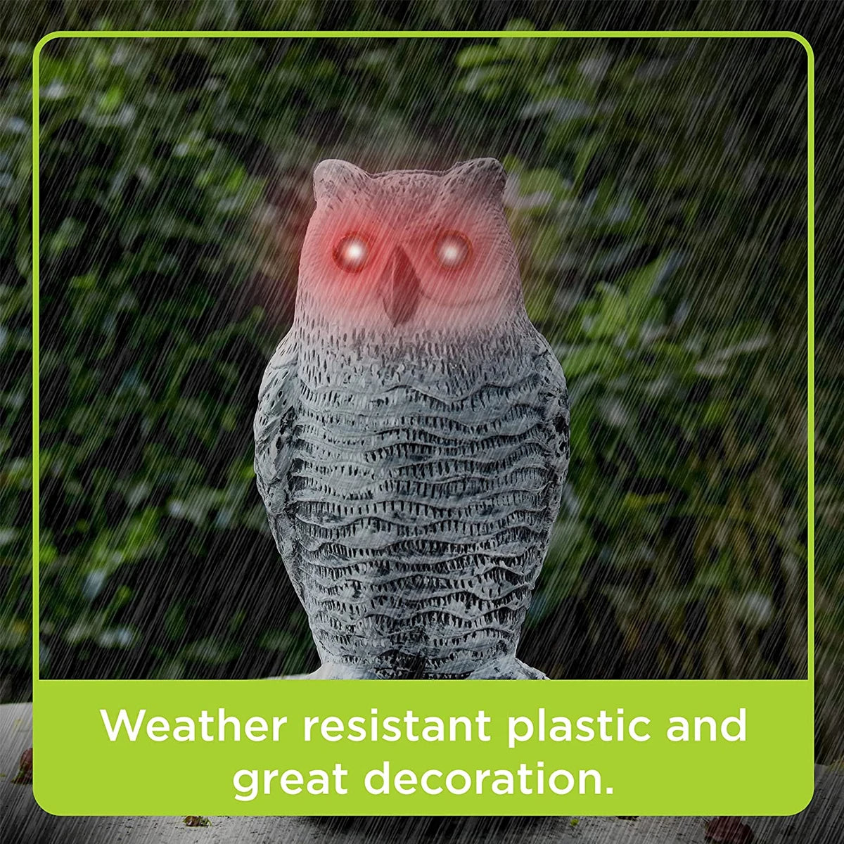 Rotating Owl Decoy with Flashing Eyes and Sound Effects for Bird Control