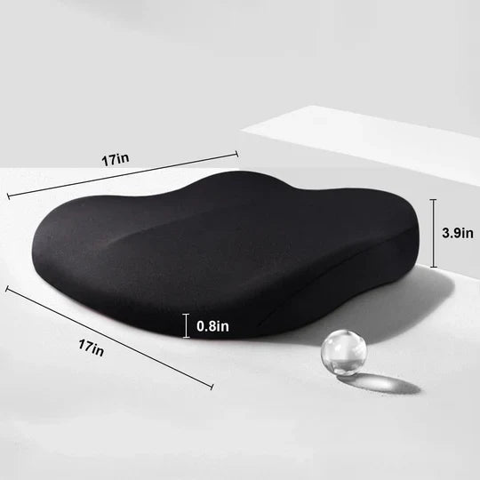 Memory Foam Seat Cushion with 3-Inch Height Boost and Ergonomic Spine Support