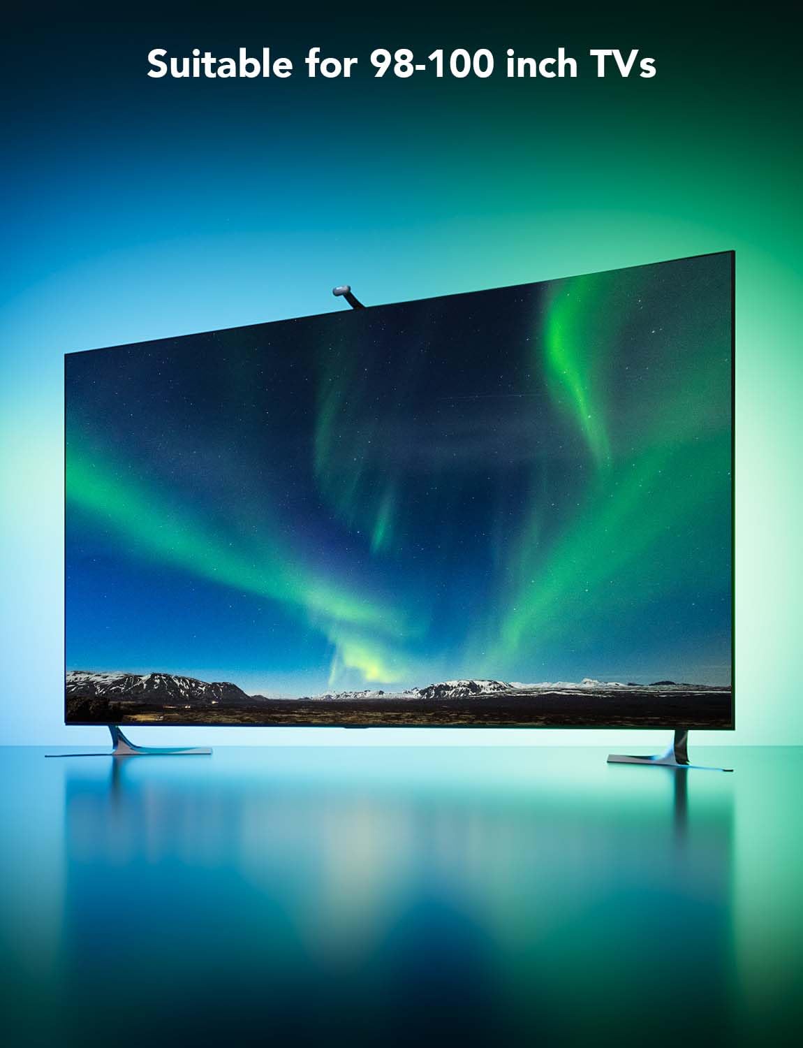 TV Backlight Strip with Dual Edge Cameras and App Control for 98-100in Displays