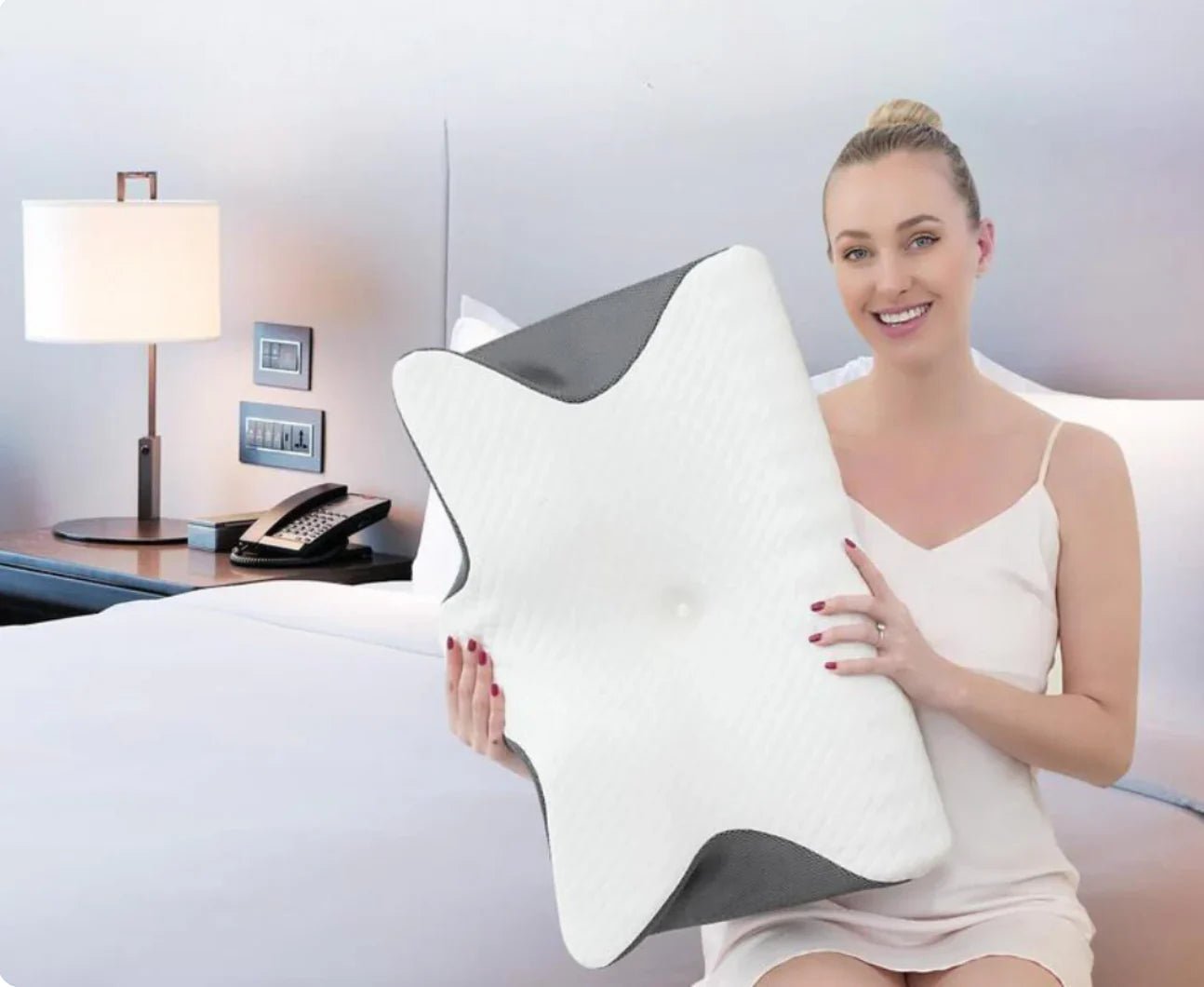 Memory Foam Cervical Pillow with Contoured Support and Breathable Cover, Multi-Position Design
