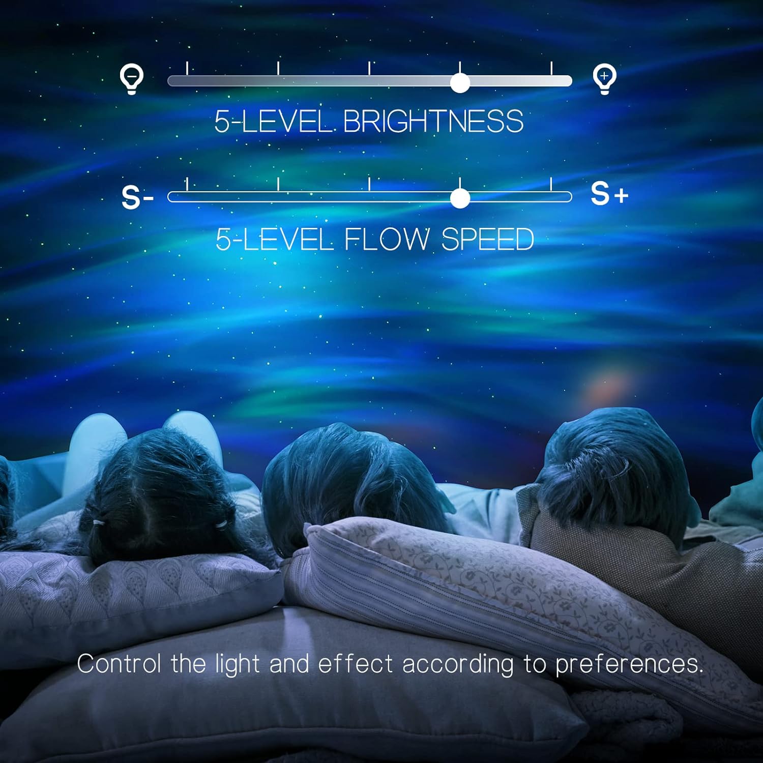 LED Aurora Projector with Dual Lens and Bluetooth Speaker, 33 Light Modes