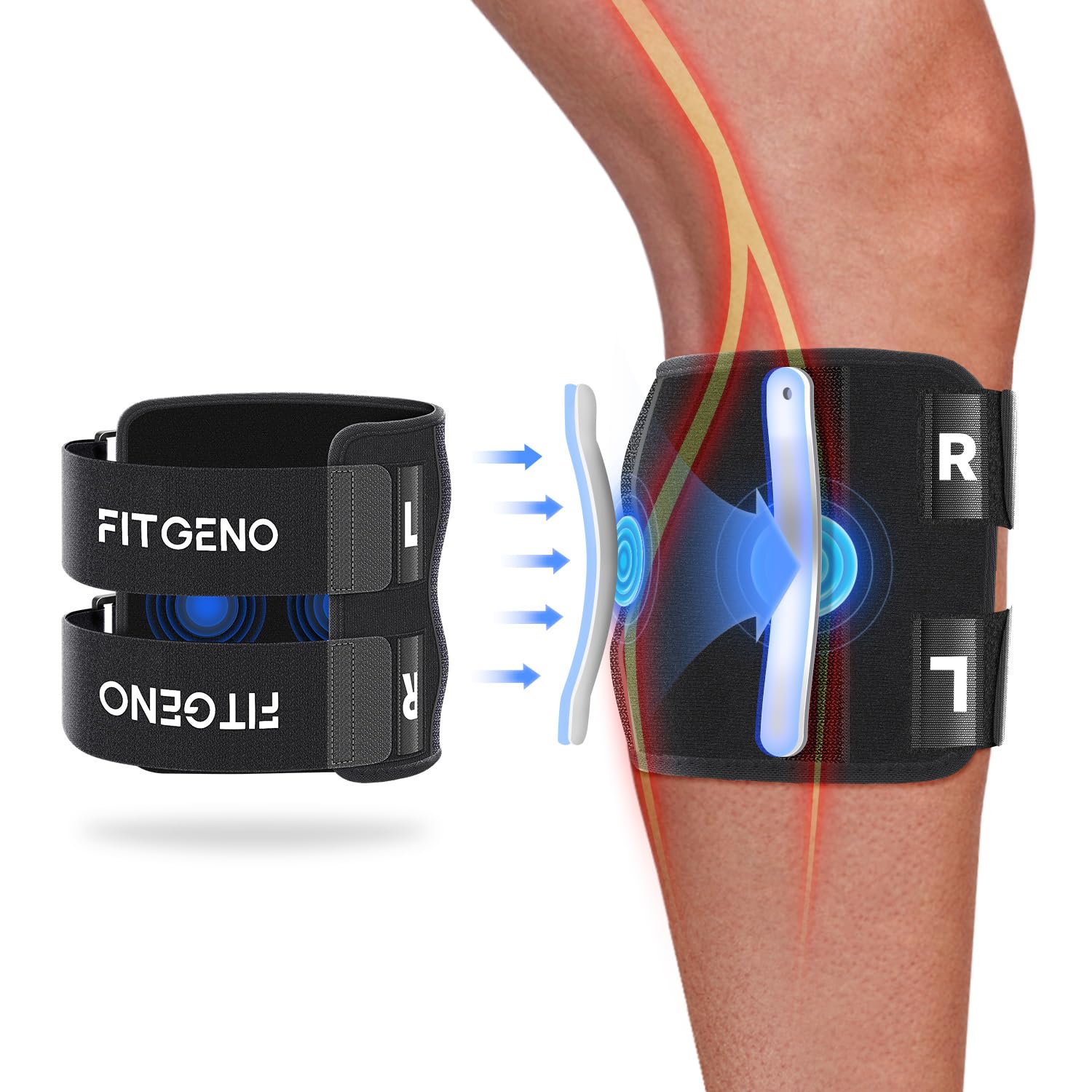 Knee Brace with Dual Silicone Pads and Steel Support for Sciatic Discomfort
