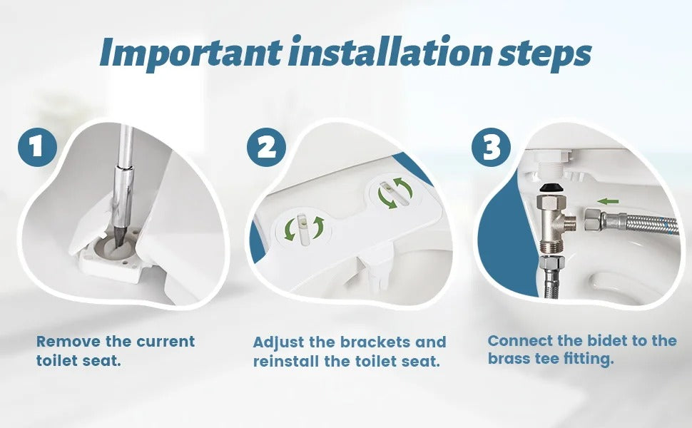 Dual Nozzle Bidet Attachment with Adjustable Pressure and Self Cleaning