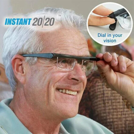 Adjustable Focus Glasses with Dial Lens Adjustment and Universal Fit