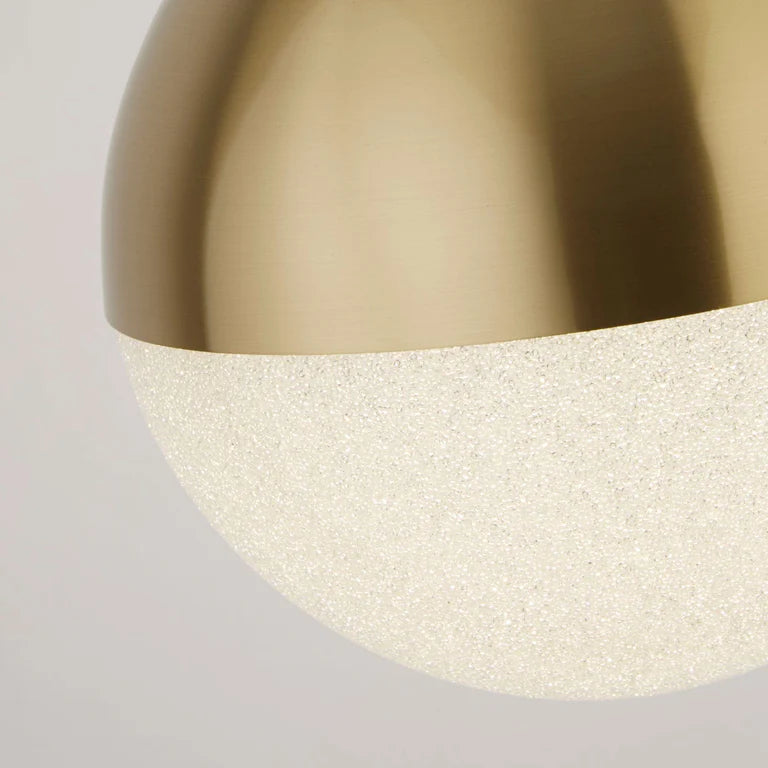 Aurelia Gold Globe LED Pendant Light 10" Frosted Glass & Brass Finish, Modern Ceiling Lighting