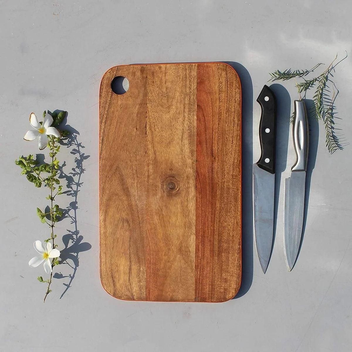 Acacia Wood Cutting Board Natural Finish Dual-Use Serving Tray, Kitchen Accessories