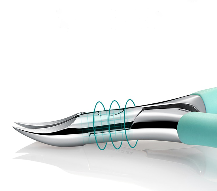 Curved Blade Toenail Clipper with 25 Degree Angle and Built-in Guard for Thick Nails