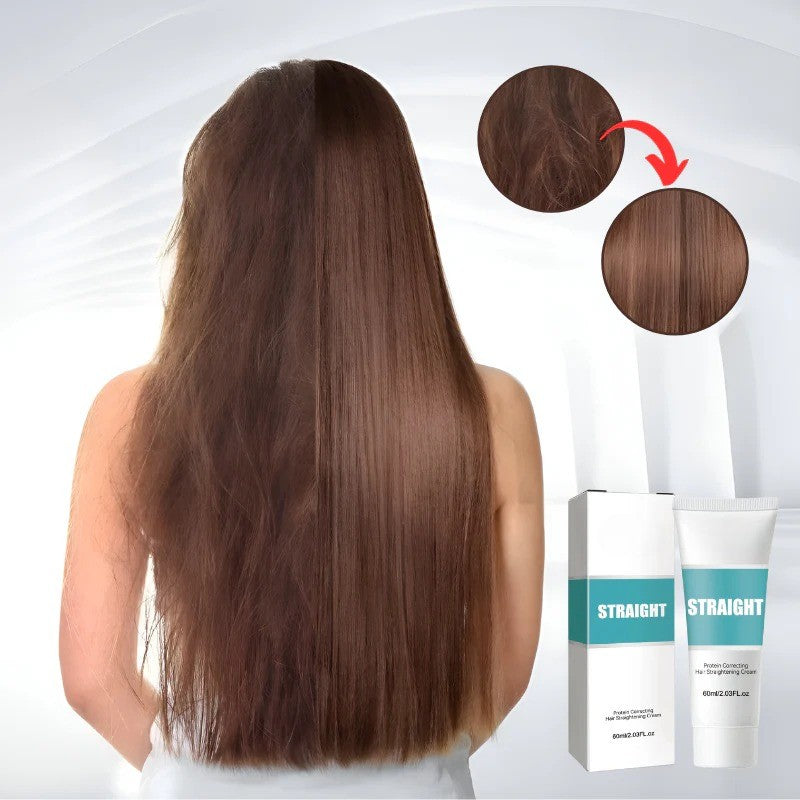 Keratin Hair Straightening Cream with Collagen Repair and Plant Extracts, 60ml