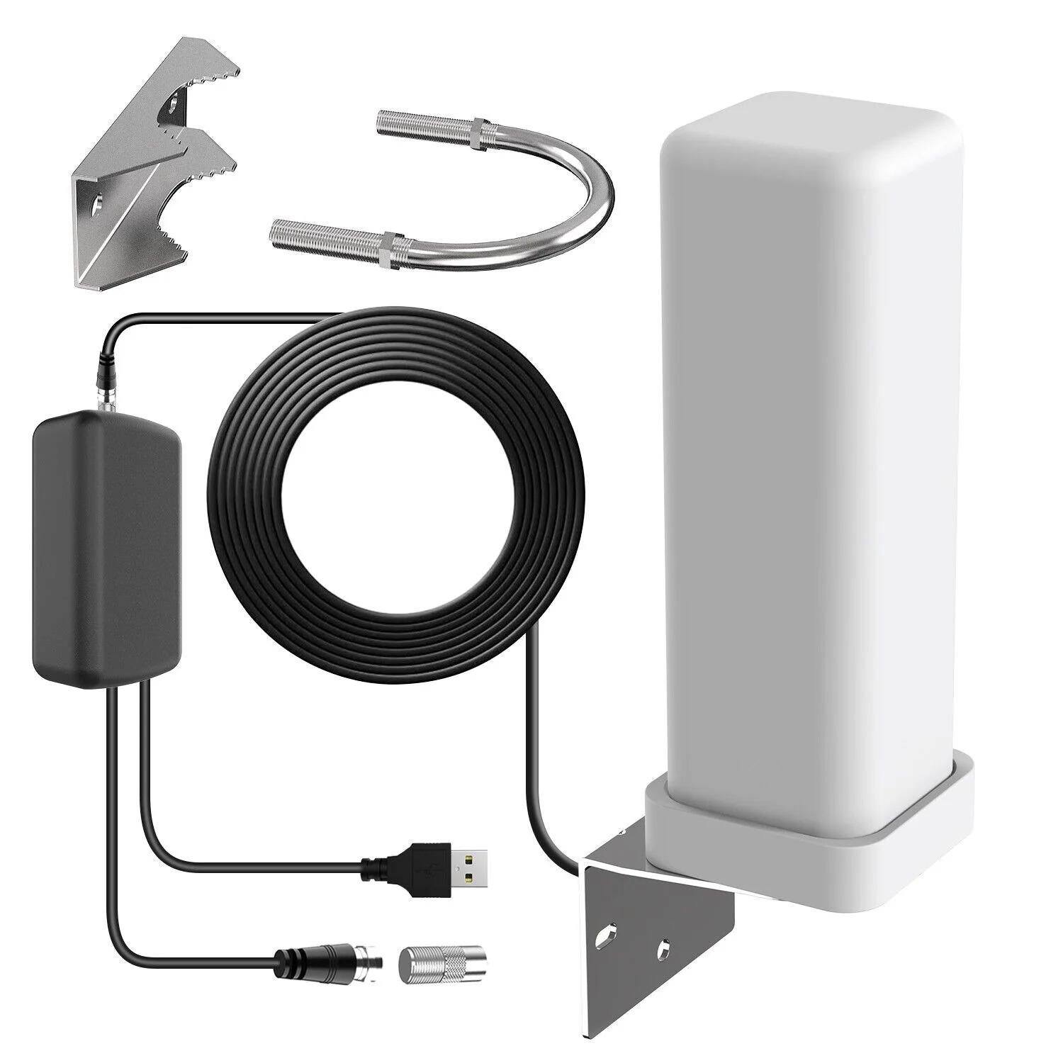 Long Range Outdoor HDTV Antenna with 360° Rotation and Signal Amplifier, 460 Mile Reception