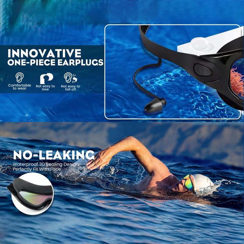 Swimming Goggles with 180 Degree Viewing Angle and Anti-Fog Lens Coating