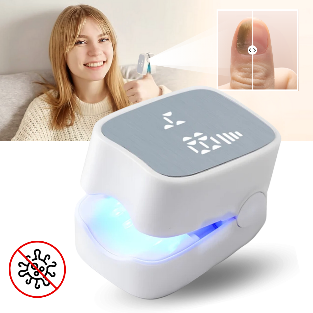 Dual Laser Nail Treatment Device with Ergonomic Clip and Rechargeable Battery