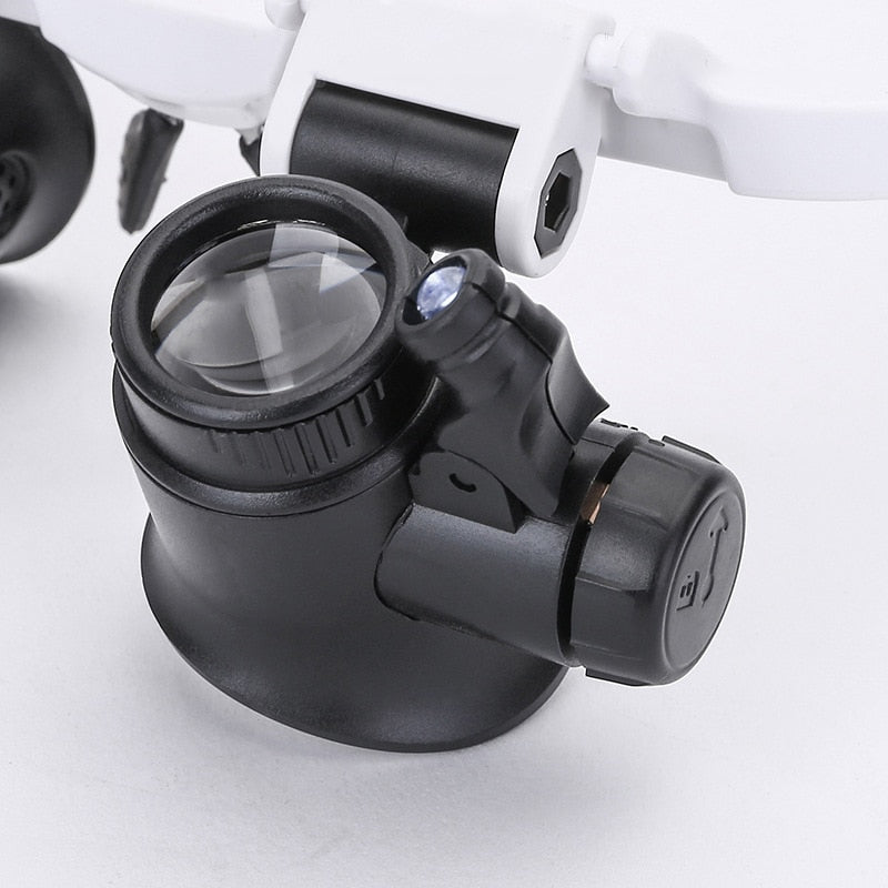 Magnifying Glasses with Dual LED Lights and Interchangeable Lenses, Storage Case