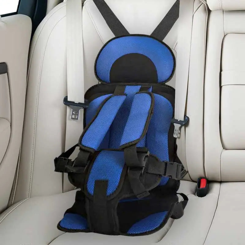 Booster Car Seat Cushion with Five Point Safety Strap and Mesh Lining