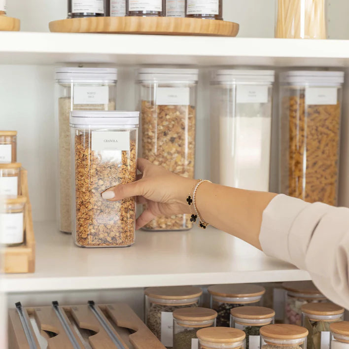 Clear Airtight Food Storage Container Set Stackable 12-Piece with Flip Lids, Kitchen Accessories