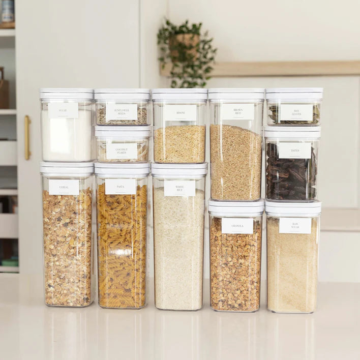 Clear Airtight Food Storage Container Set Stackable 12-Piece with Flip Lids, Kitchen Accessories