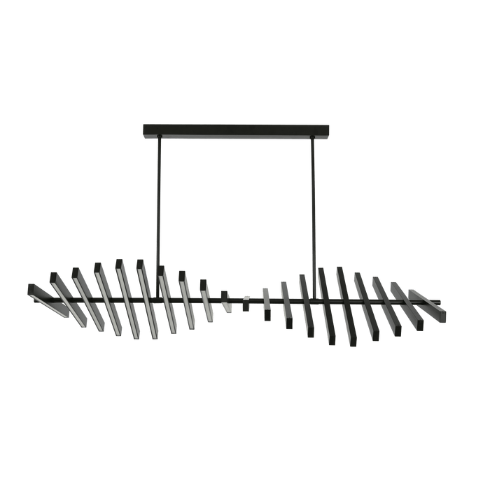 NovaLine Matte Black 120W LED Linear Pendant Adjustable Modern, Kitchen Lights