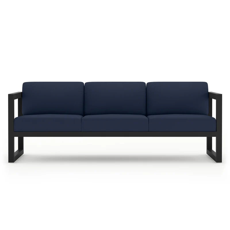 Modern Horizon 3-Piece Aluminum Outdoor Sofa & Loveseat Set with Club Chair, Deep Seating Patio