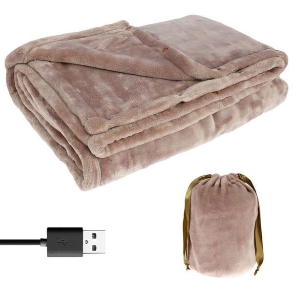 Heated Blanket with Soft Flannel Fabric and Low Voltage Power, 63x33 Inches