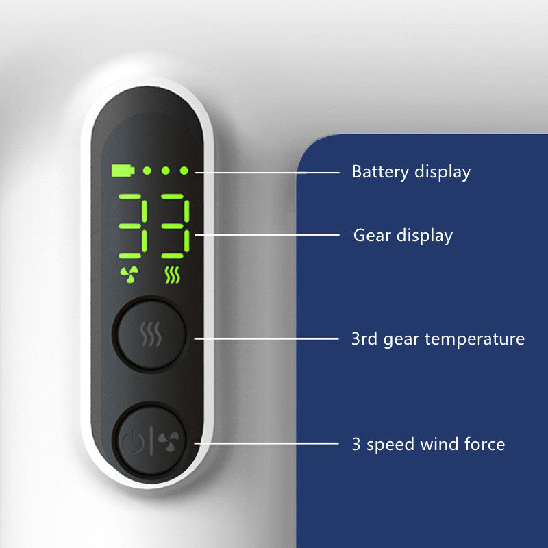 Rechargeable Cordless Hair Dryer with 30,000 RPM Motor and Three Speed Settings