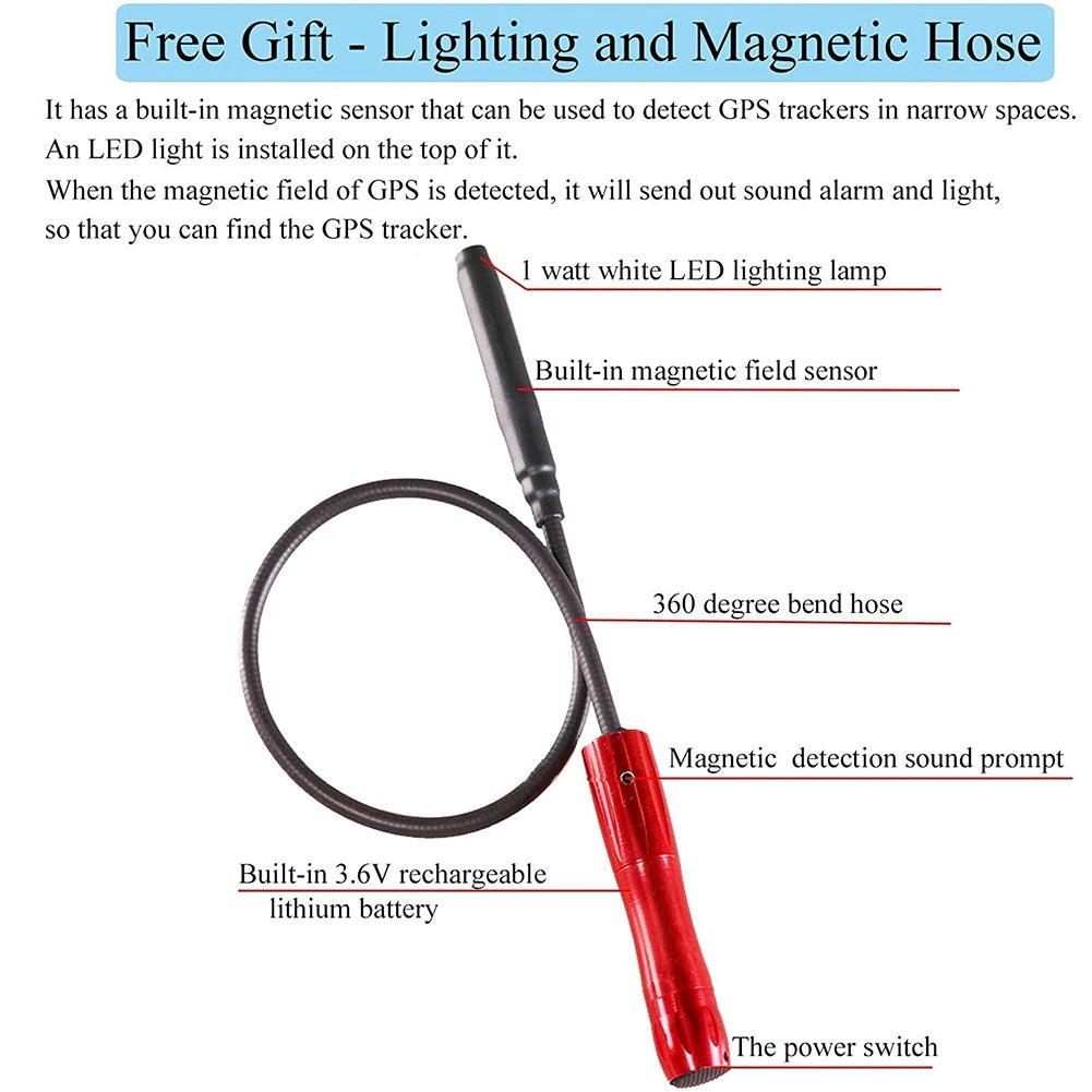 Hidden Camera and GPS Tracker Detector with Detection Tubing and Extended Range