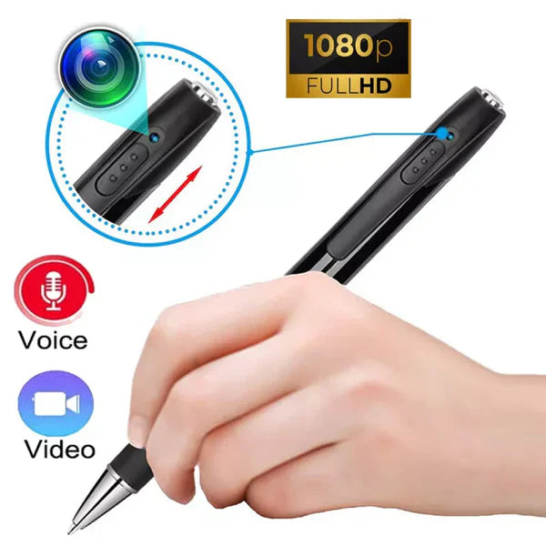 1080P Video Recording Pen with 3-Hour Battery and Clip-On Design for Meetings
