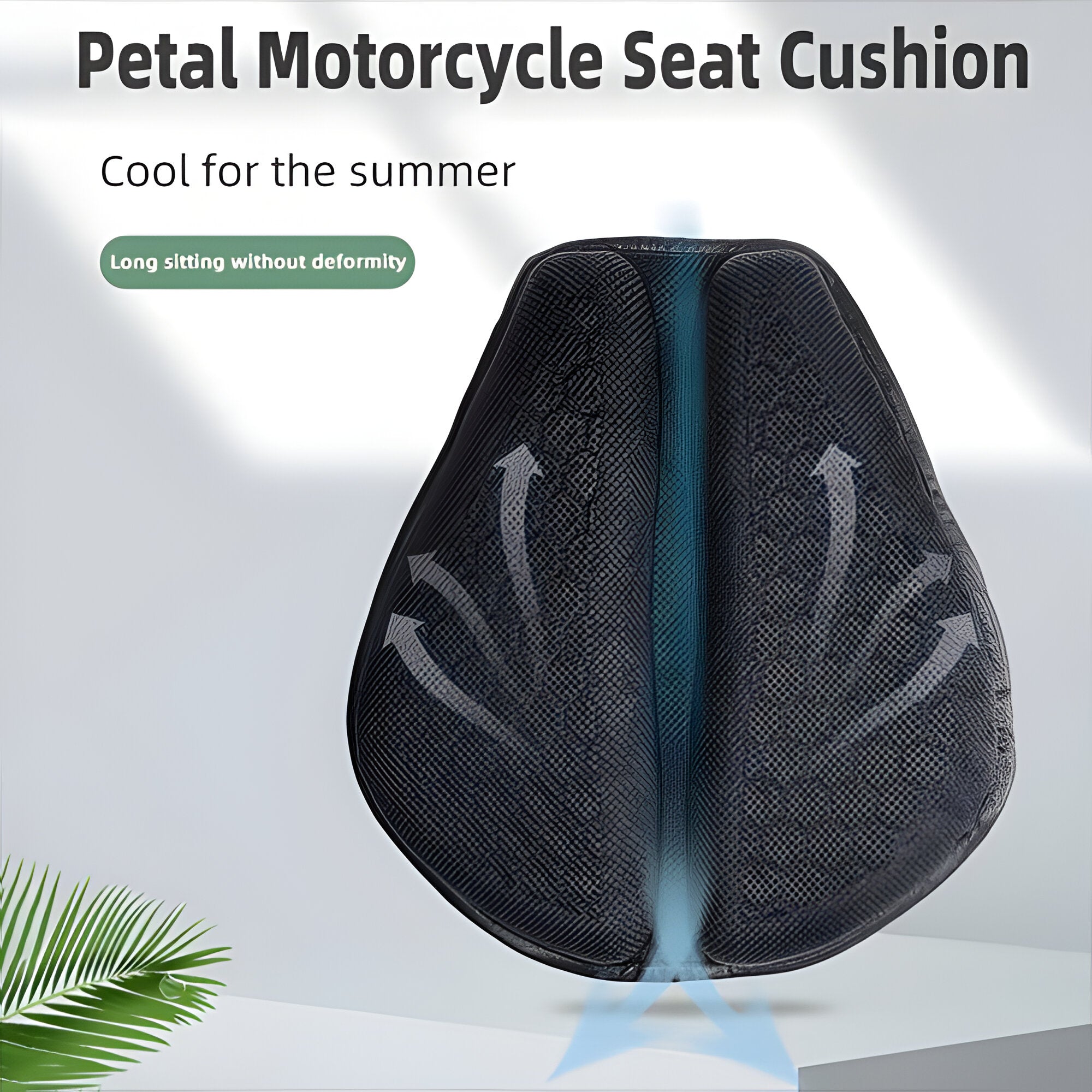 Gel Motorcycle Seat Cushion with Honeycomb Interior and Anti-Slip Base, Petal Design