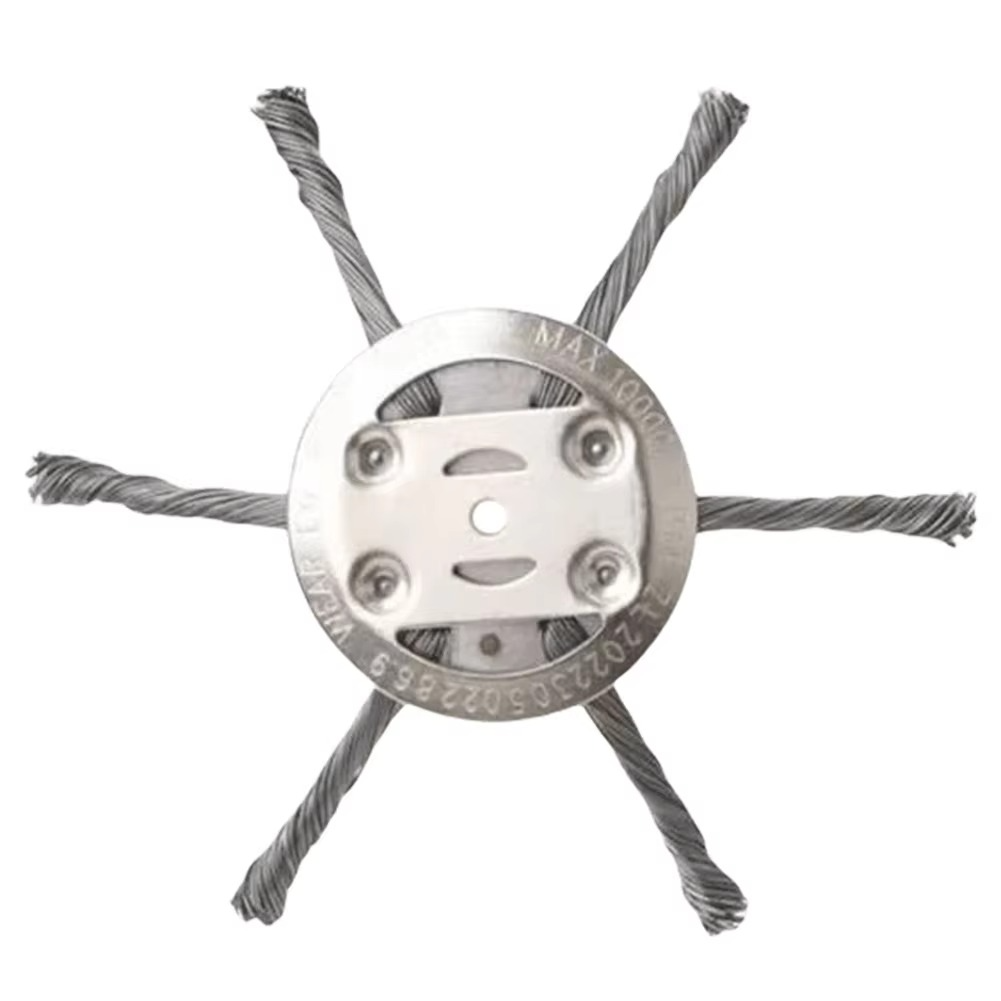 Wire Brush Trimmer Head for Battery Grass Trimmers, 6-Inch
