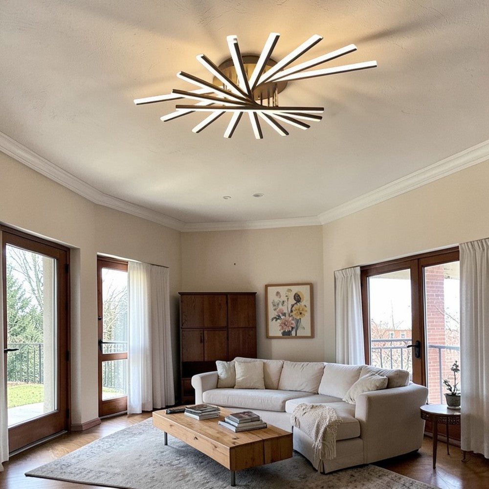 NovaBeam Modern LED Linear Ceiling Light 47" Black & White, Living Room Ceiling Lights