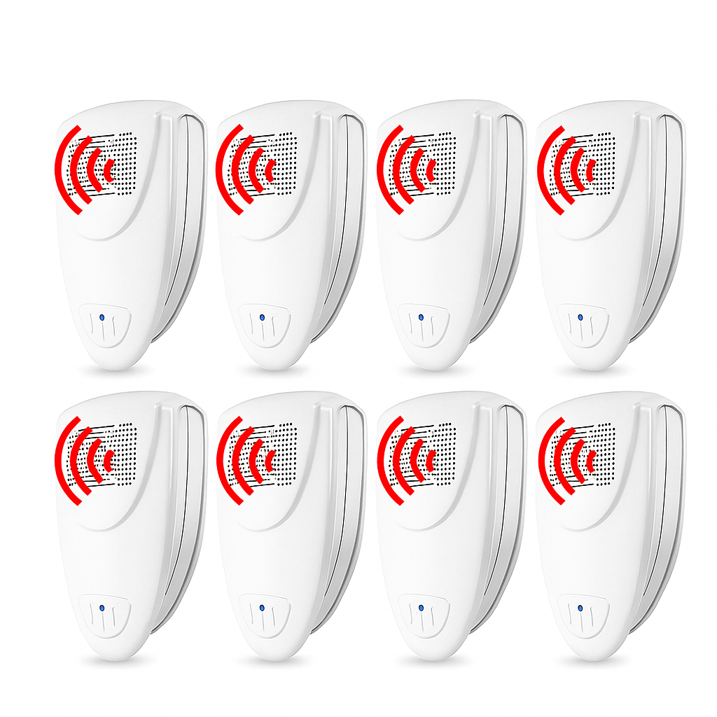 Ultrasonic Pest Repeller with 20-65KHz Frequency and 215 Square Feet Coverage