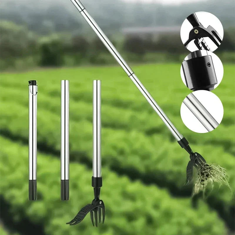 Standing Weed Puller with Pedal Grip Mechanism and Detachable Design