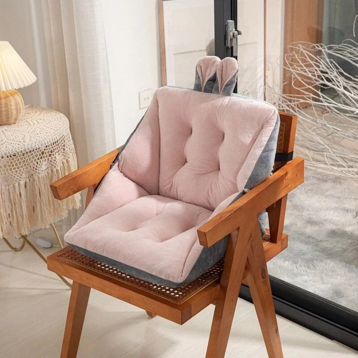 Seat Cushion with Lumbar Support and Non-Slip Base, Machine Washable Cover