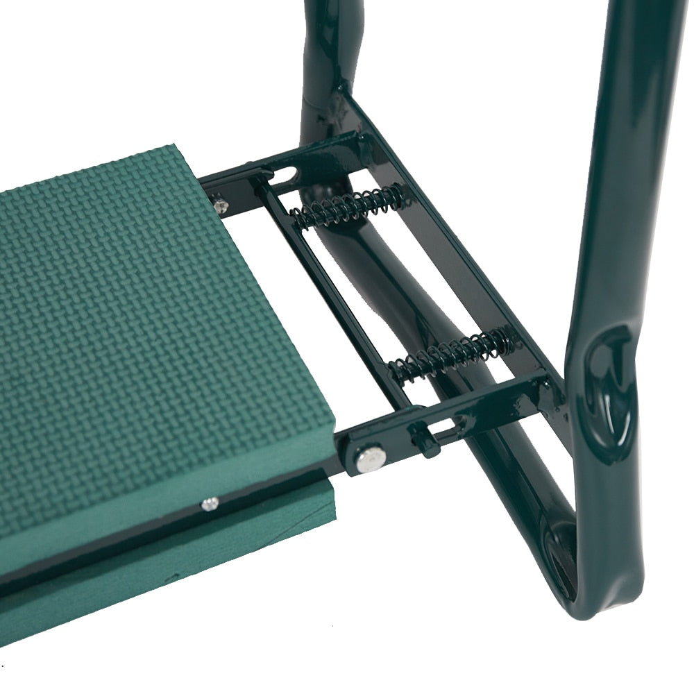 Foldable Garden Kneeler and Seat with Steel Handles and Tool Pouches, 330lb Capacity