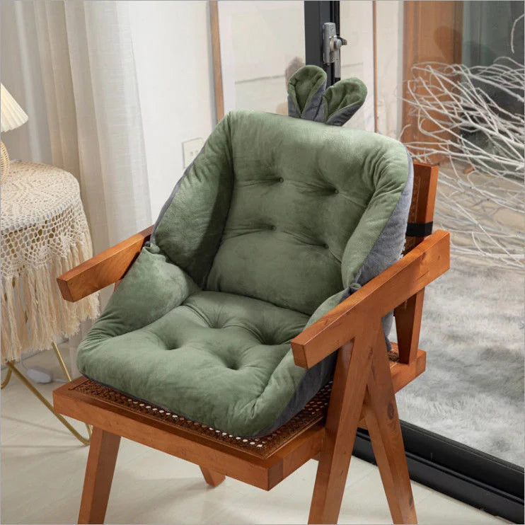 Seat Cushion with Lumbar Support and Non-Slip Base, Machine Washable Cover
