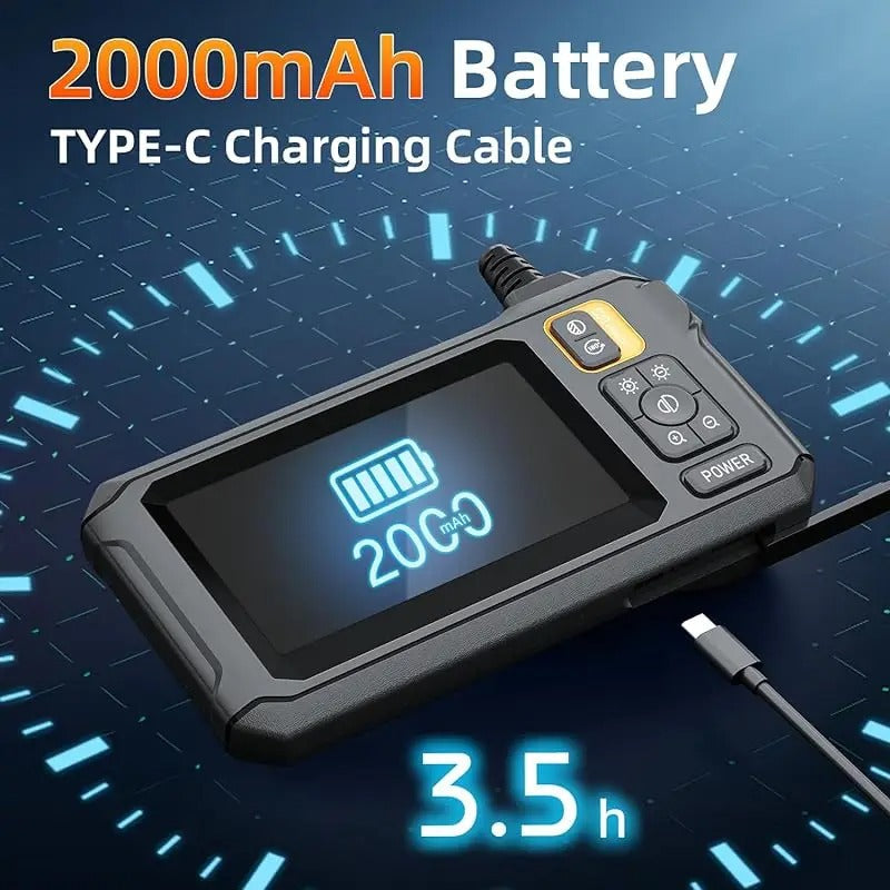1080P HD Inspection Camera with 4.3 Inch Screen and Adjustable LED Lights, IP67 Waterproof