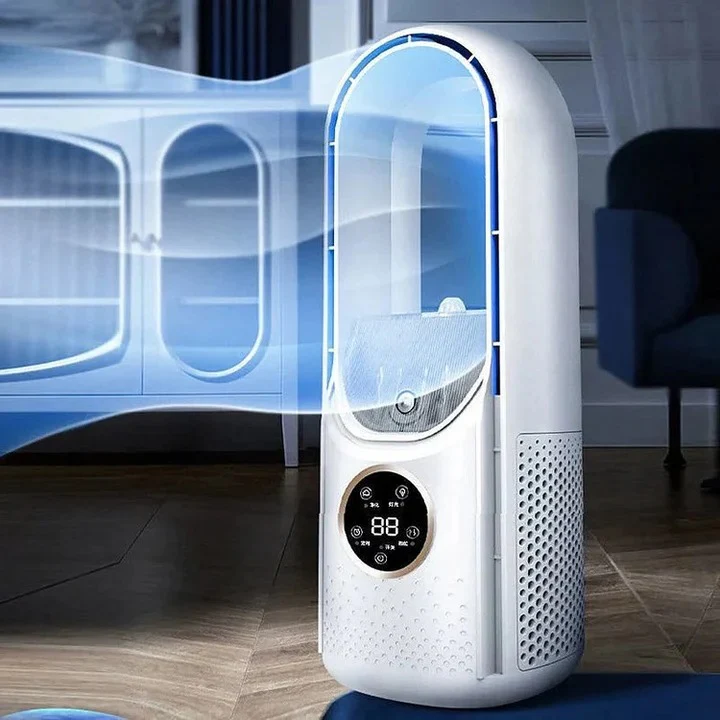 Portable Bladeless Air Conditioner with Quiet Cooling and Multiple Fan Speeds