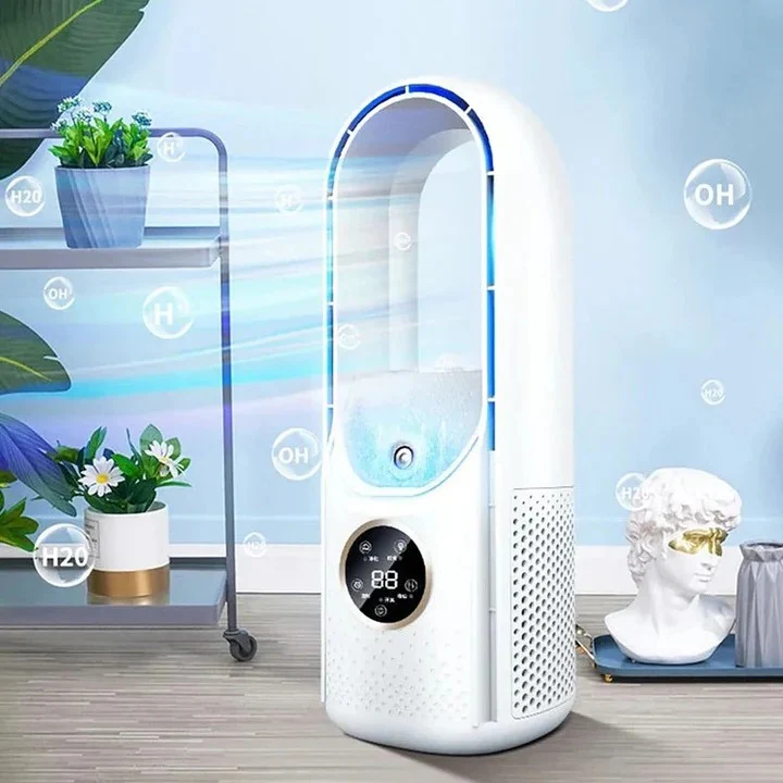 Portable Bladeless Air Conditioner with Quiet Cooling and Multiple Fan Speeds