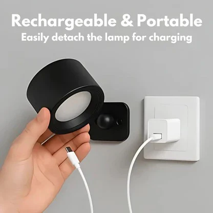 LED Wall Lamp with Touch Control and Adjustable Rotation, 3 Color Modes